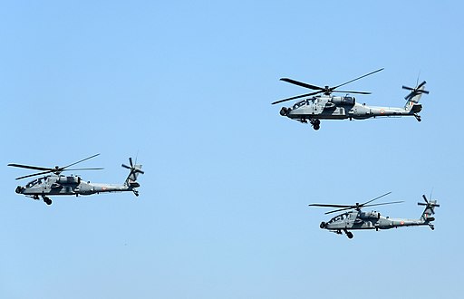 Apache at Air Force Day Parade, at Air Force Station Hindan, in Ghaziabad on October 08, 2019