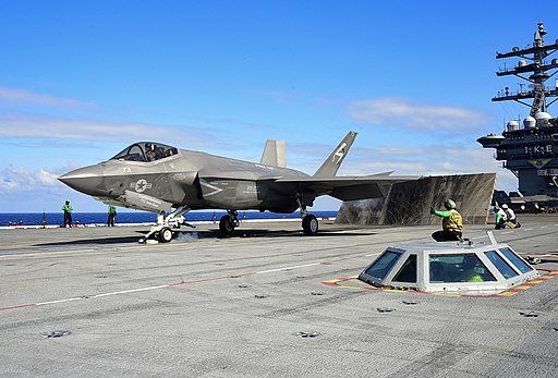 F-35C Lightning II from Squadron (VX) 23 prepares to launch from USS Dwight D. Eisenhower