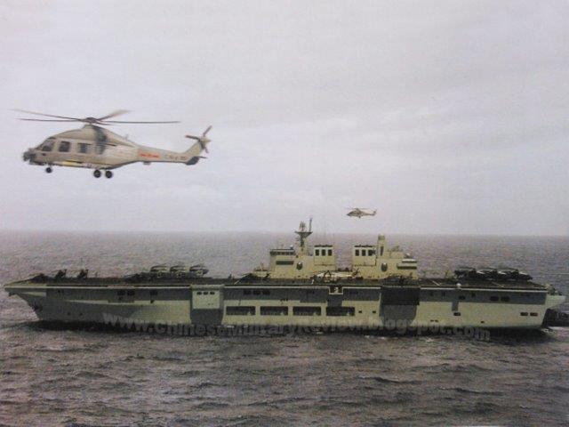 Landing Helicopter Dock (LHD) amphibious assault ships People's Liberation Army Navy (PLAN or PLA Navy) Z-15 WZ-10 Z8 Z-9 ka-27282931 aew vtolstol (2)