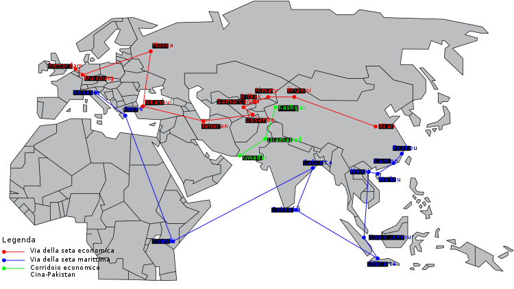 percorsi della nuova via della seta