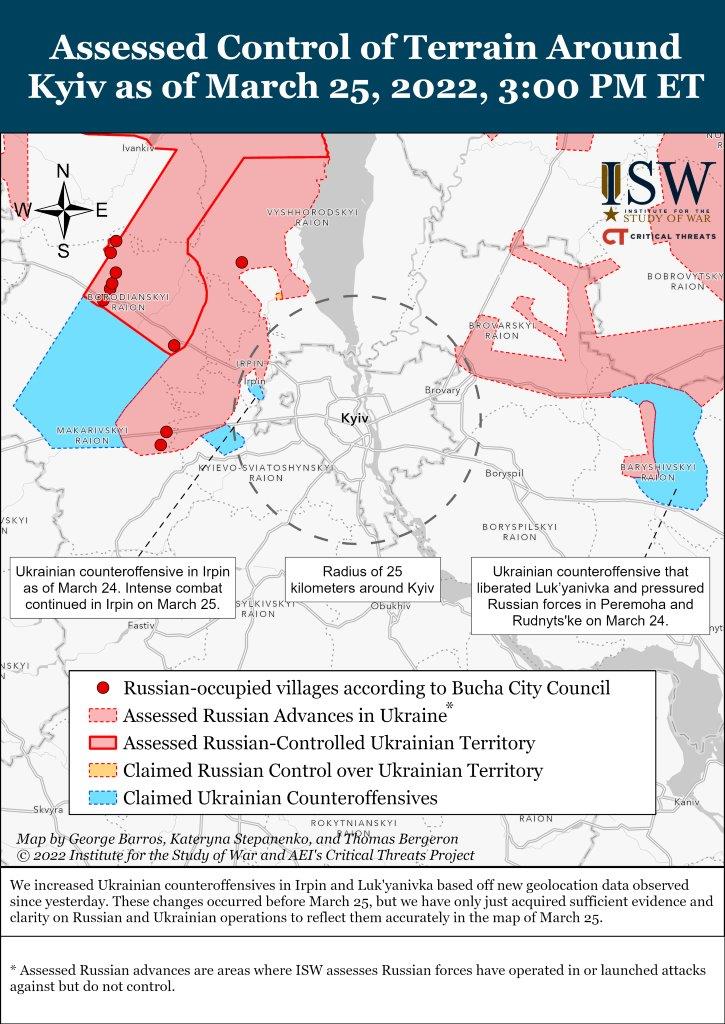 Kyiv Battle Map Draft March 25, 2022