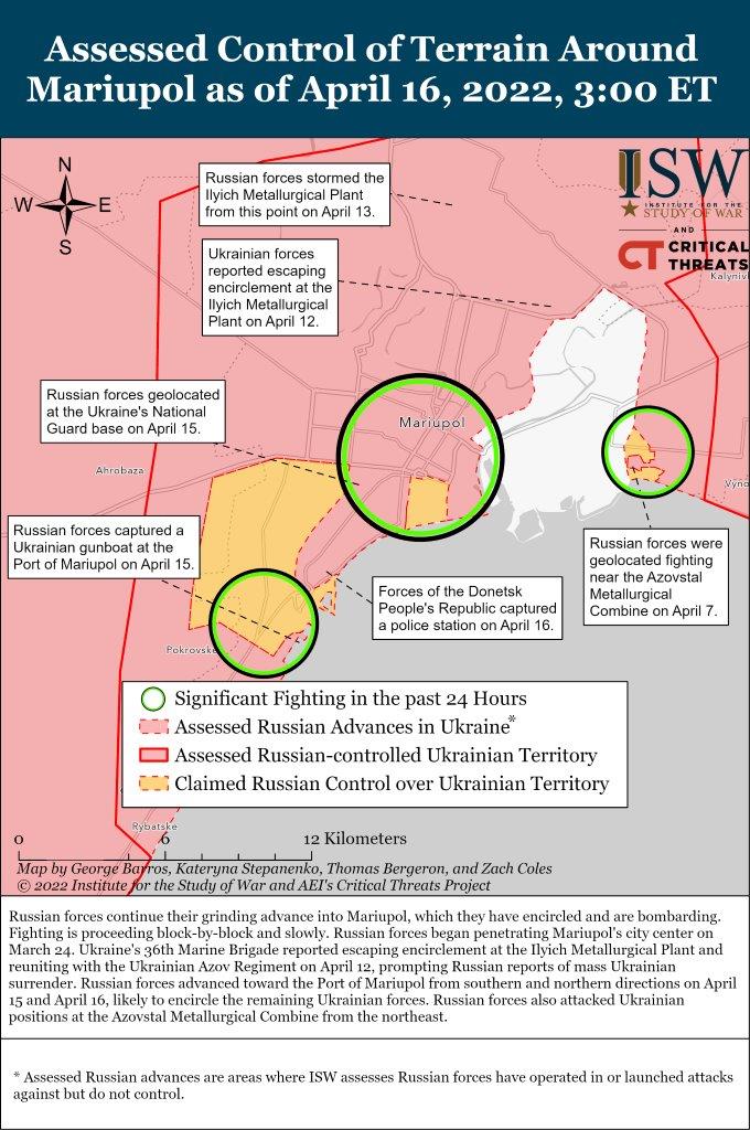 Mariupol Battle Map Draft April 16,2022