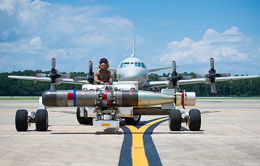 Mark 54 torpedo on the flightline at Naval Air Station Jacksonville, Florida (USA), on 12 July 2019 (190712-N-BD308-0264)