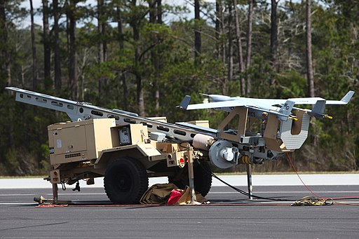 RQ-21A Blackjack before launch at MCAS Cherry Point in March 2016